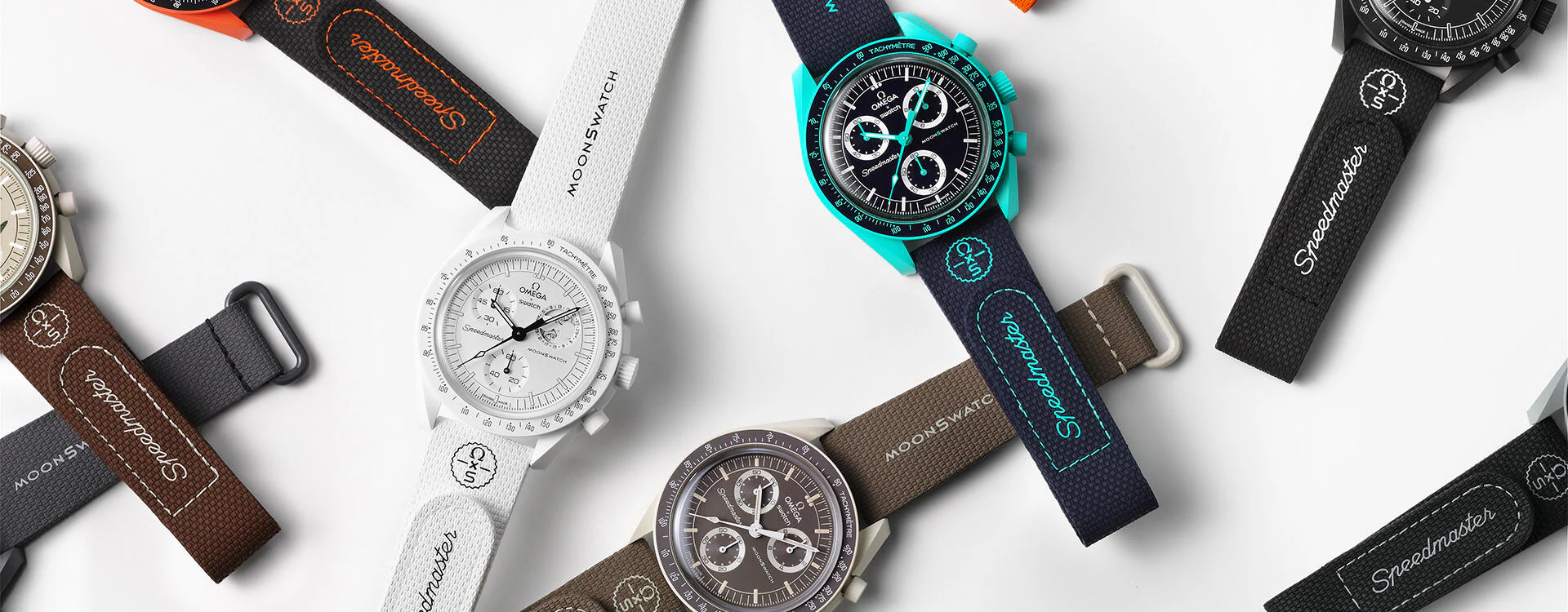 MoonSwatch Speedmaster collection with rubber straps